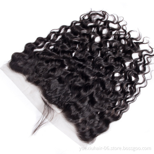 CELIE Unprocessed Water Wave Fronal 13x4 Nice Bleached Knots Lace Frontal Swiss Lace Hair Frontal